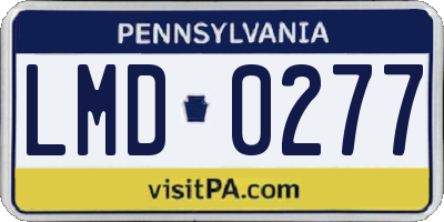 PA license plate LMD0277