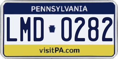PA license plate LMD0282