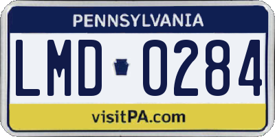 PA license plate LMD0284