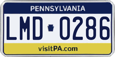 PA license plate LMD0286