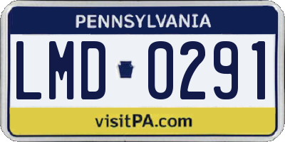 PA license plate LMD0291