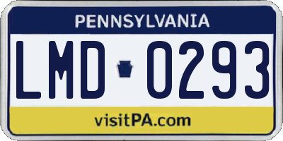 PA license plate LMD0293