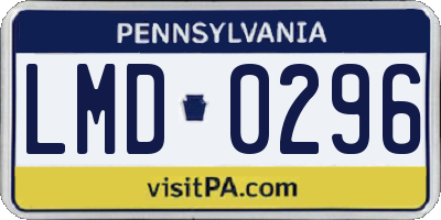 PA license plate LMD0296