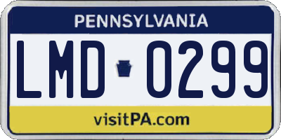 PA license plate LMD0299