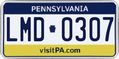 PA license plate LMD0307