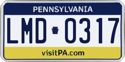 PA license plate LMD0317