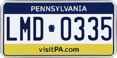 PA license plate LMD0335