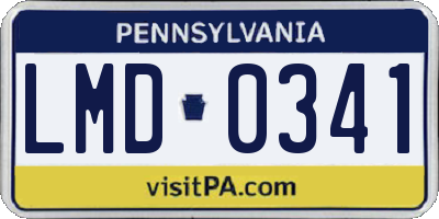 PA license plate LMD0341