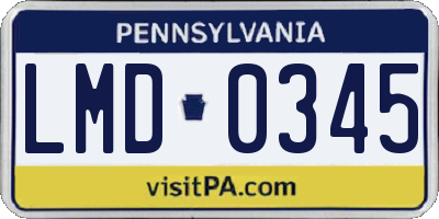 PA license plate LMD0345
