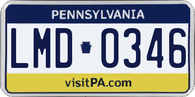 PA license plate LMD0346