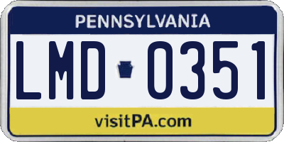 PA license plate LMD0351