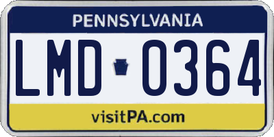 PA license plate LMD0364
