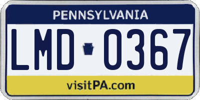 PA license plate LMD0367