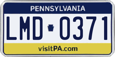 PA license plate LMD0371