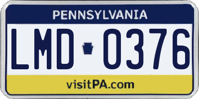 PA license plate LMD0376