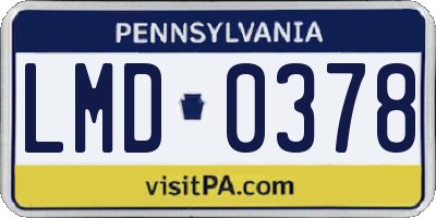 PA license plate LMD0378
