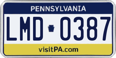 PA license plate LMD0387