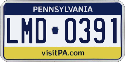 PA license plate LMD0391
