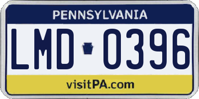 PA license plate LMD0396