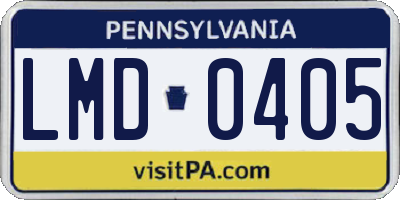 PA license plate LMD0405