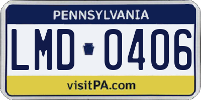 PA license plate LMD0406