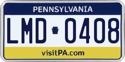 PA license plate LMD0408