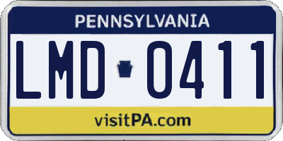 PA license plate LMD0411