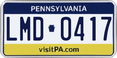 PA license plate LMD0417