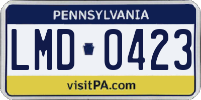 PA license plate LMD0423