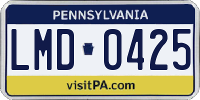 PA license plate LMD0425