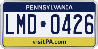 PA license plate LMD0426
