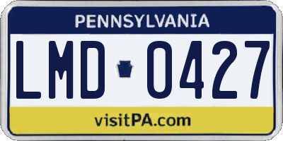 PA license plate LMD0427