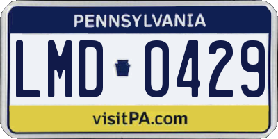 PA license plate LMD0429