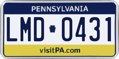 PA license plate LMD0431