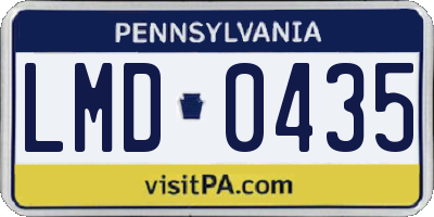 PA license plate LMD0435