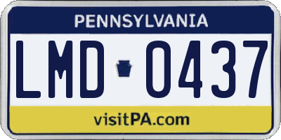 PA license plate LMD0437