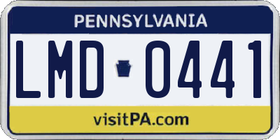 PA license plate LMD0441
