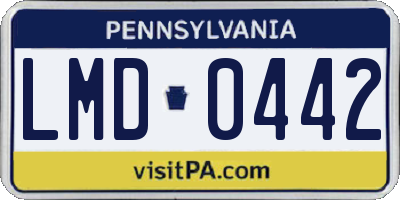 PA license plate LMD0442