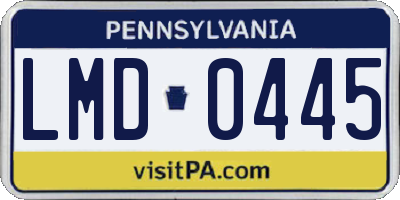 PA license plate LMD0445