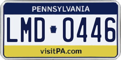 PA license plate LMD0446