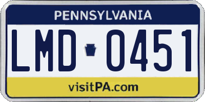 PA license plate LMD0451