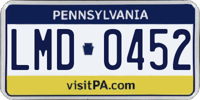 PA license plate LMD0452
