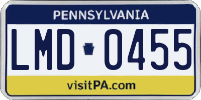 PA license plate LMD0455