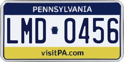 PA license plate LMD0456