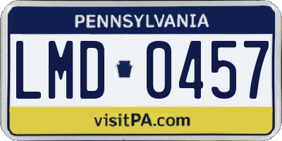 PA license plate LMD0457