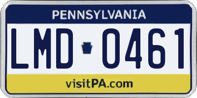 PA license plate LMD0461
