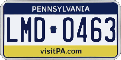 PA license plate LMD0463