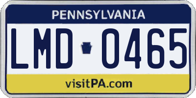PA license plate LMD0465