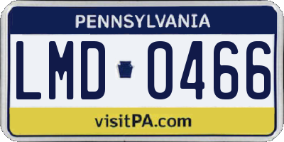 PA license plate LMD0466