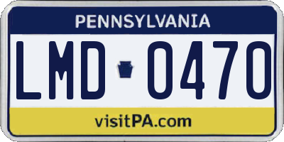 PA license plate LMD0470